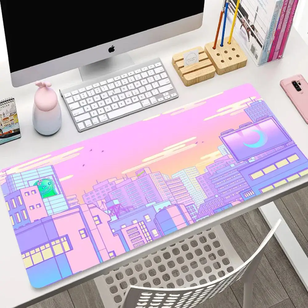 

Pink series of city landscape pattern mousepads are the ideal choice for both home and gamers as PC desktop MATS