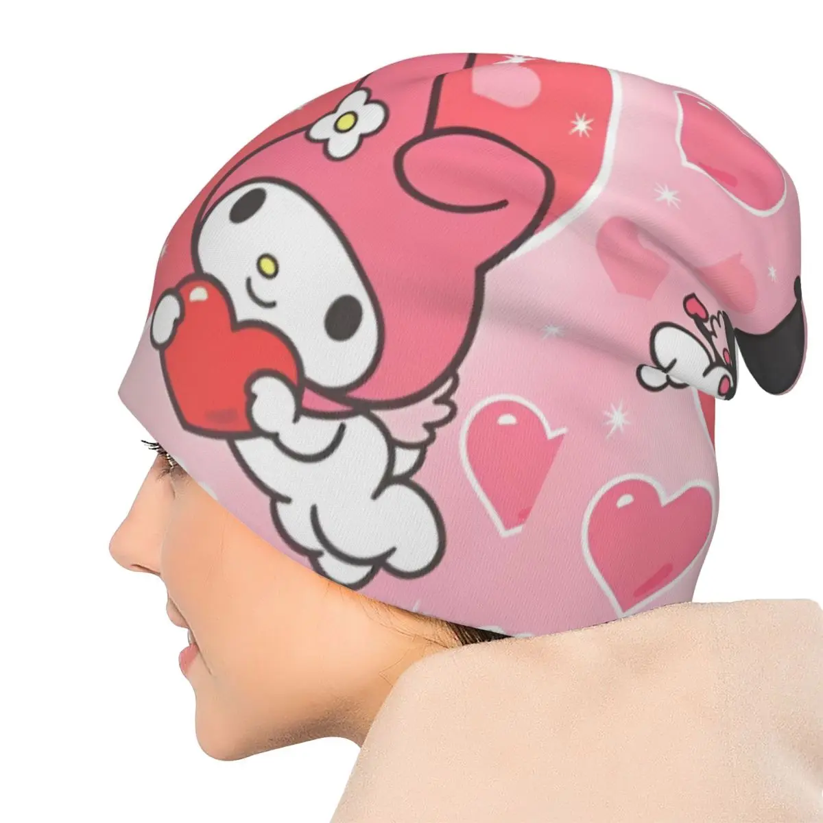 愛らしいクロミとマイメロディのボンネットハット、秋冬のストリートスカルキャップ、ビーニー帽、サンリオ、男女兼用、春の多機能キャップ