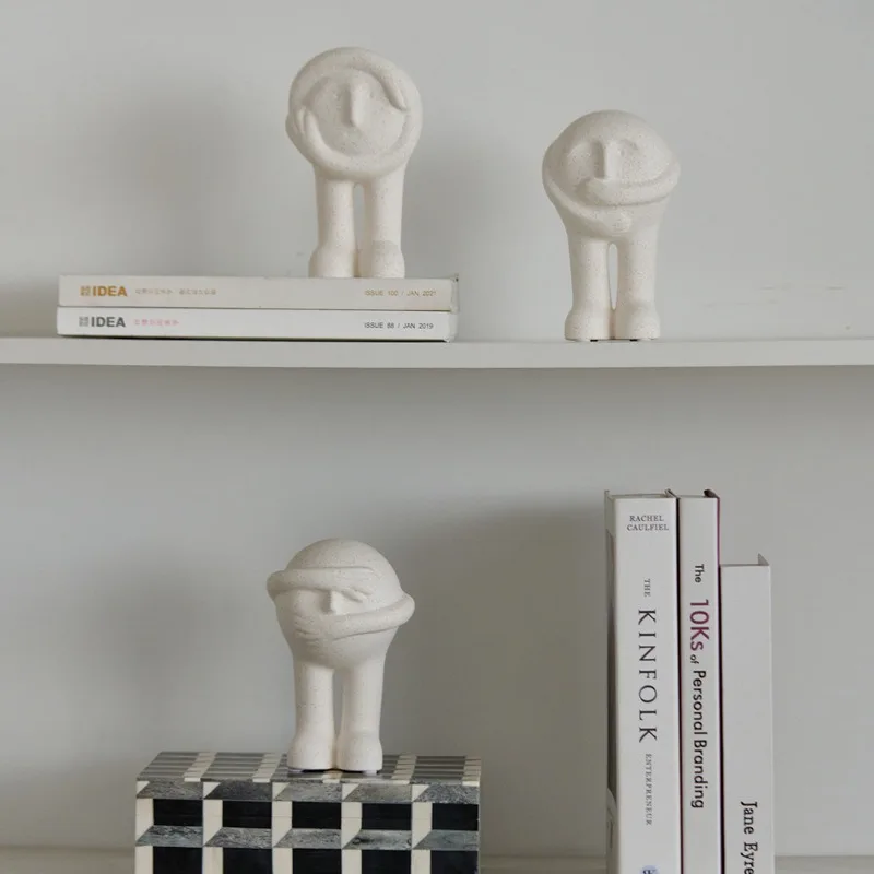 

Современная простая белая мультяшная керамическая кукла, украшение, креативное украшение