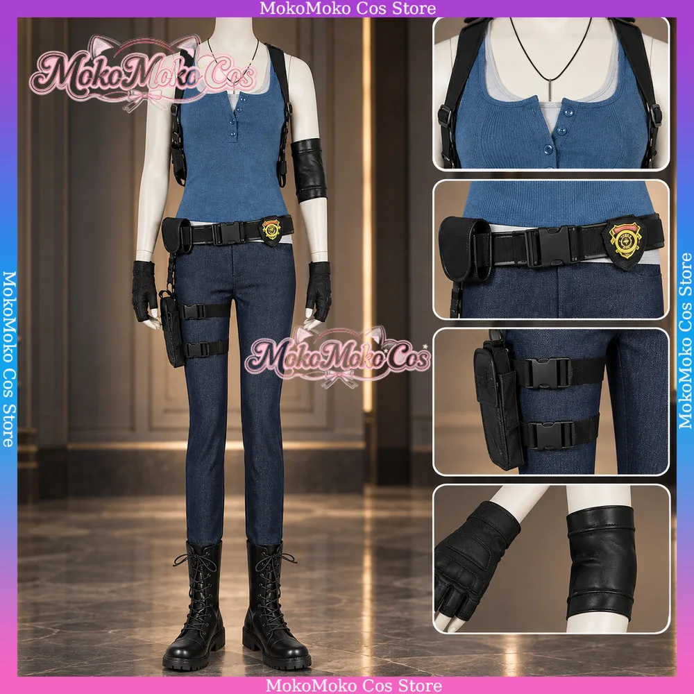 Jill Valentine Resident Roleplaying Part Cosplay Costume Suit Women Disguise Halloween Carnival Roleplay Party Stage Event Gift