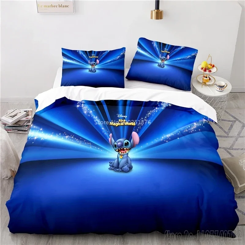 Lilo & Stitch  Lovely Cartoon Love Child Duvet Cover Set HD Comforter Cover Bedclothes for Kids Bedding Sets Bedroom Decor