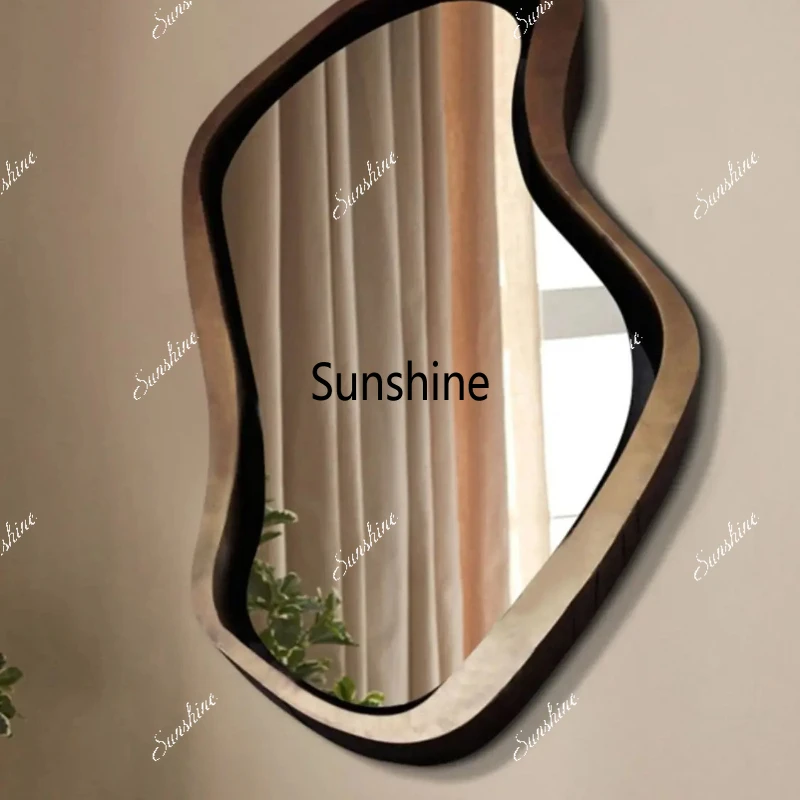 Nordic irregular dressing mirror, light luxury wall mounted art decoration mirror irregular shaped mirror bathroom makeup mirror