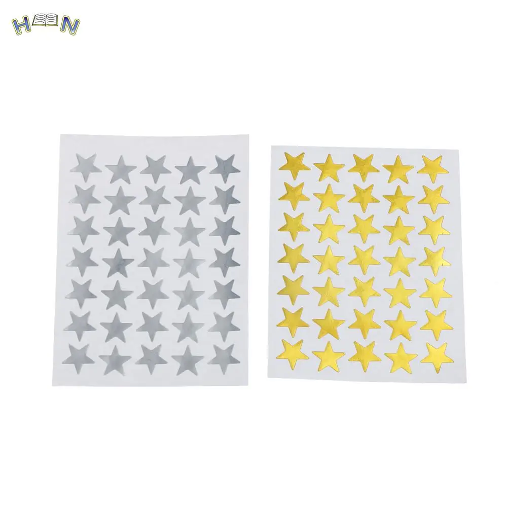 Lovely Star Sticker Teacher Label Reward For Children Kid Students Gift Gold Silver Bronze Stationery 10pcs