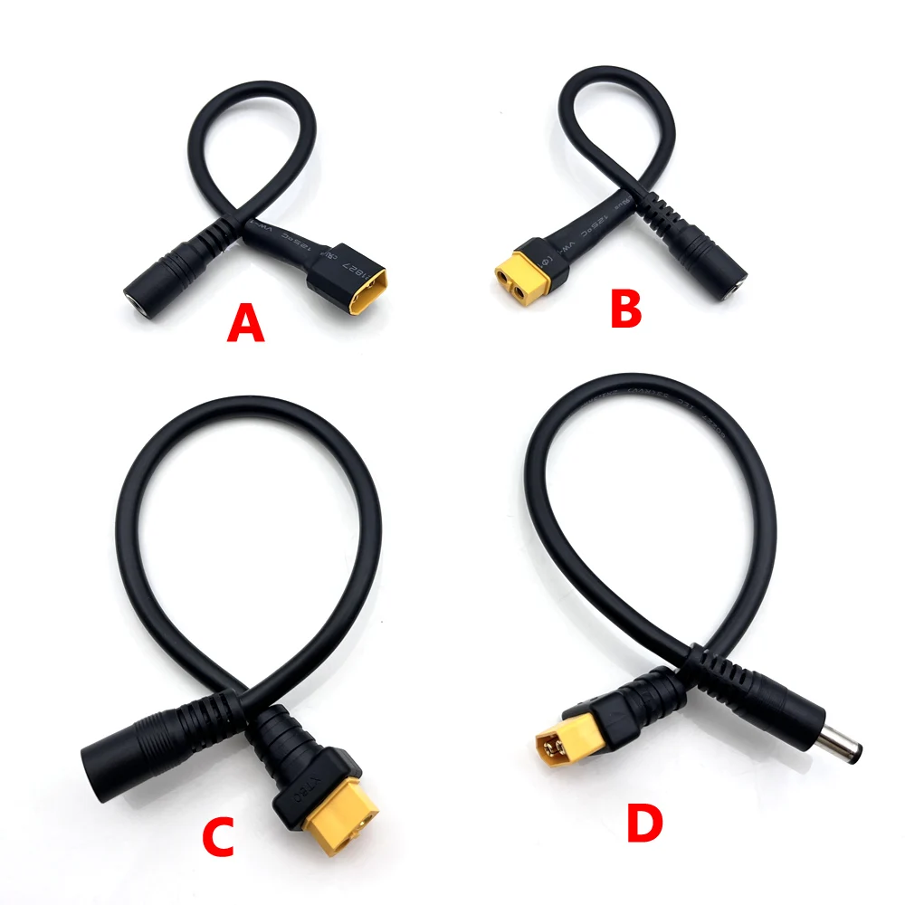 1pcs Goggles charge connector Battery Charging Cable AdapterXT60Female to DC5.5 2.1 2.5mm for Fatshark Skyzone03FPV Accessories