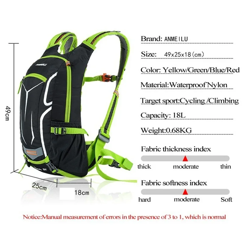 Anmeilu Outdoor Backpack for Cycling Camping Hiking Trekking Waterproof Sports Backpacks Unisex Climbing Travel Bag