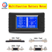 PZEM-015 0-200v 0-300A Digital Ammeter Voltmeter Energy Meter Car Battery Capacity Tester with 50A 100A 200A 300A 75mV shunt