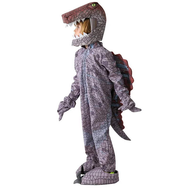 Spinosaurus-Robe de paupières de performance de dinosaure pour enfants, tenues pour enfants, costume de mascarade Tim ade, combinaisons de cosplay d'Halloween drôles