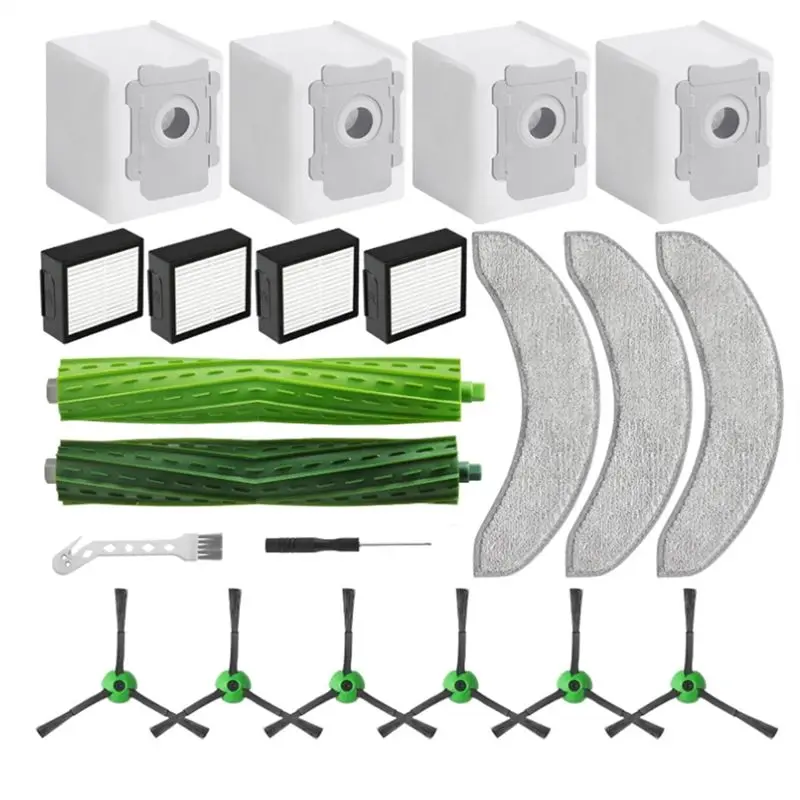 [A92P!】 Replacement Parts For Irobot Roomba Combo J7+ J9+,Accessories Inclue 1 Set Rubber Brushes,Filters,Side Brushes