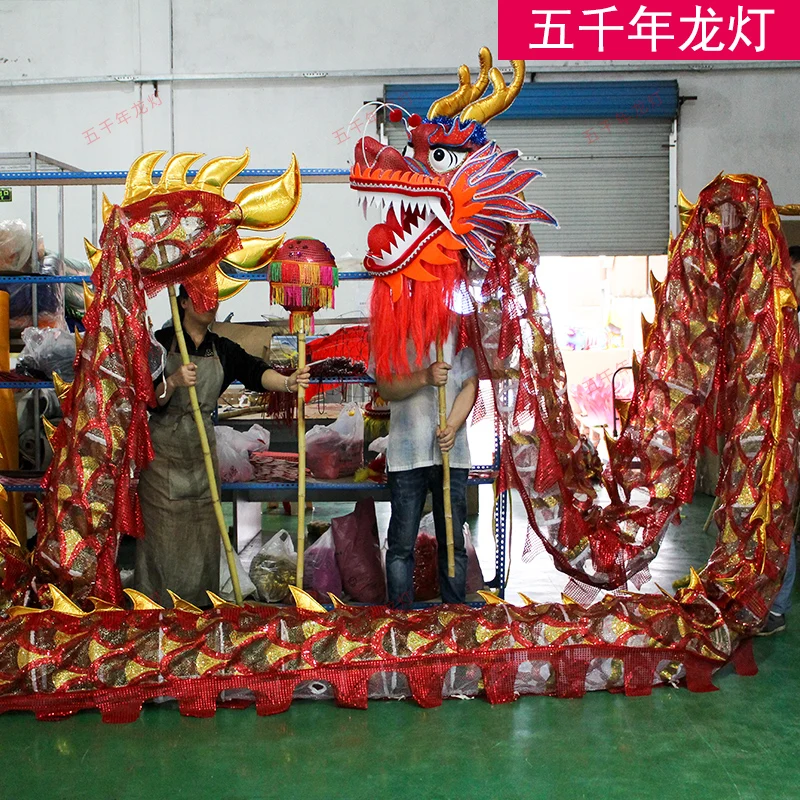 Chinese Cyber Dragon Lantern Dancing China LED Dragon Dance Performance Dragon and Lion Dances for Spring Festival