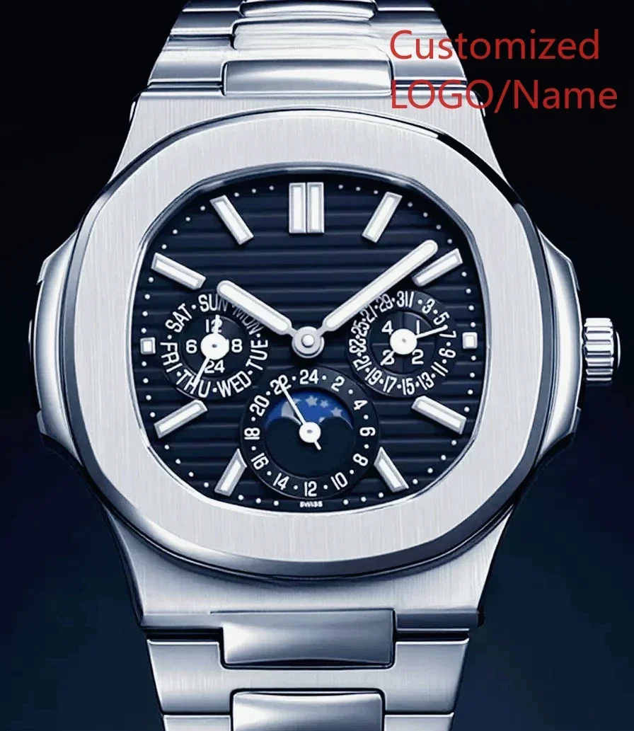 

DONGDI Store Customized Watch 40mm Men's Sport Watch Automatic Mechanical Watches 904L Stainless Steel Black Blue Rubber