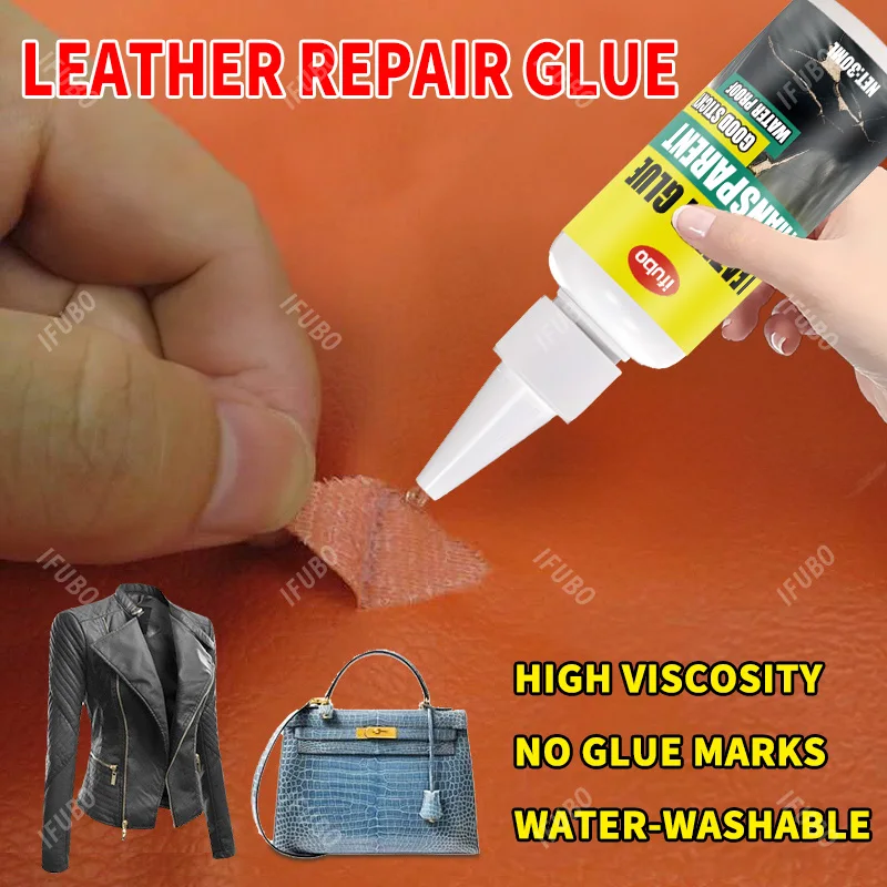 IFUBO High Viscosity Leather Repair Glue 30ml Water Washable No Marks for Sofa Car Seat Bag Jacket Suitcase Belt Leather Care