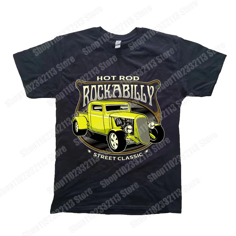 Tshirt Vintage  Rockabilly Vintage 50s Sock Hop Party Rock and Roll Rocker TShirt  Summer  Men's Tees Harajuku O-Neck TShirt