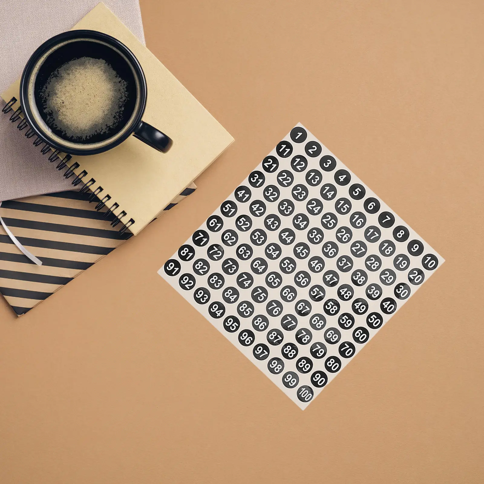 

60 Sheets Color-Coded File Labels 1-100 10Mm Self-Adhesive Round Numbered Stickers for Science Project Labels Office Organizing