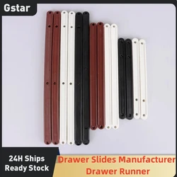 2PCS/Lot Slide Rail Smooth Slide Extension Drawer Runner White Plastic Runners Drawer Slides Manufacturer Drawer Runner