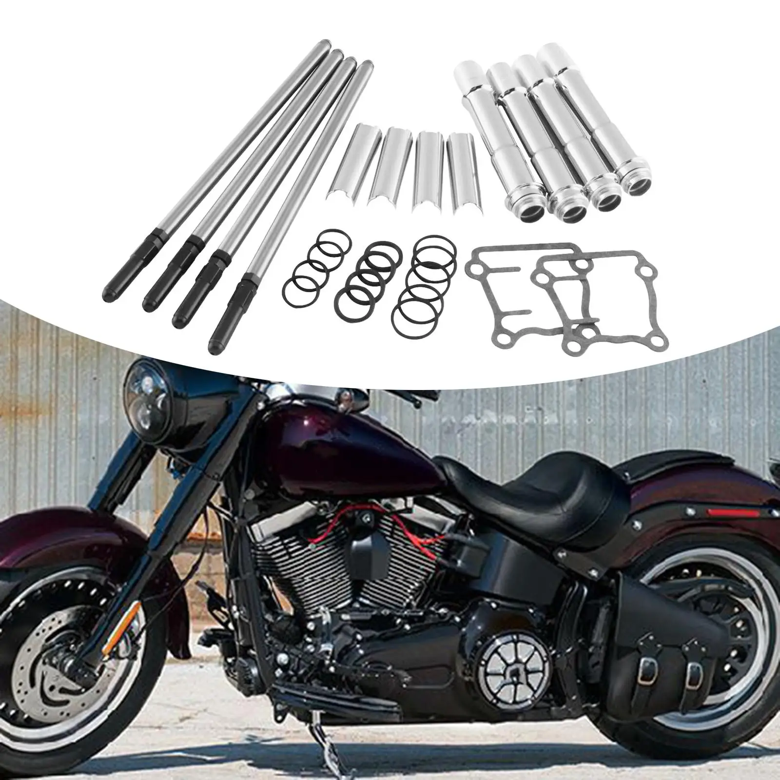 

Adjustable Pushrod Kit with Covers Replace Parts 93-5095 Motorcycle Accessories Easy Installation High Performance