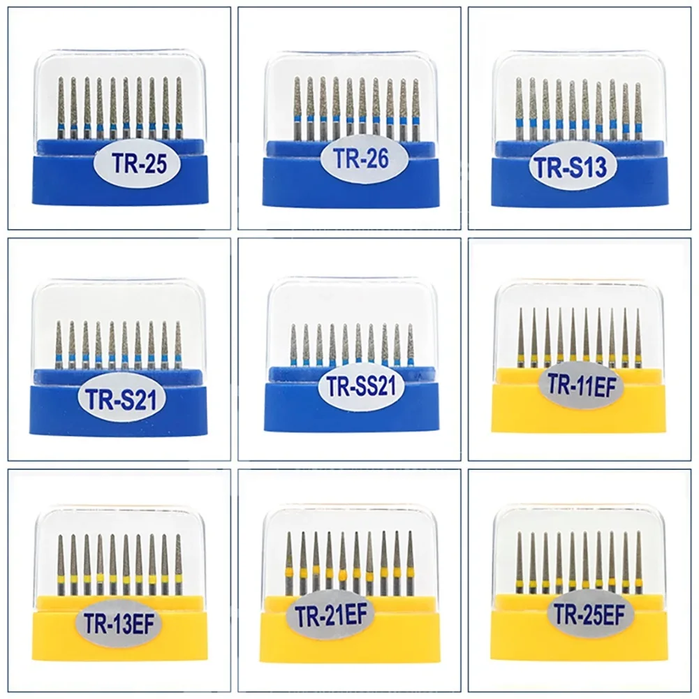 50pcs/Set Dental Teeth Polishing Burs FG 1.6mm Dental Diamond Polishers for Polishing Smoothing Teeth Polishers TR Series