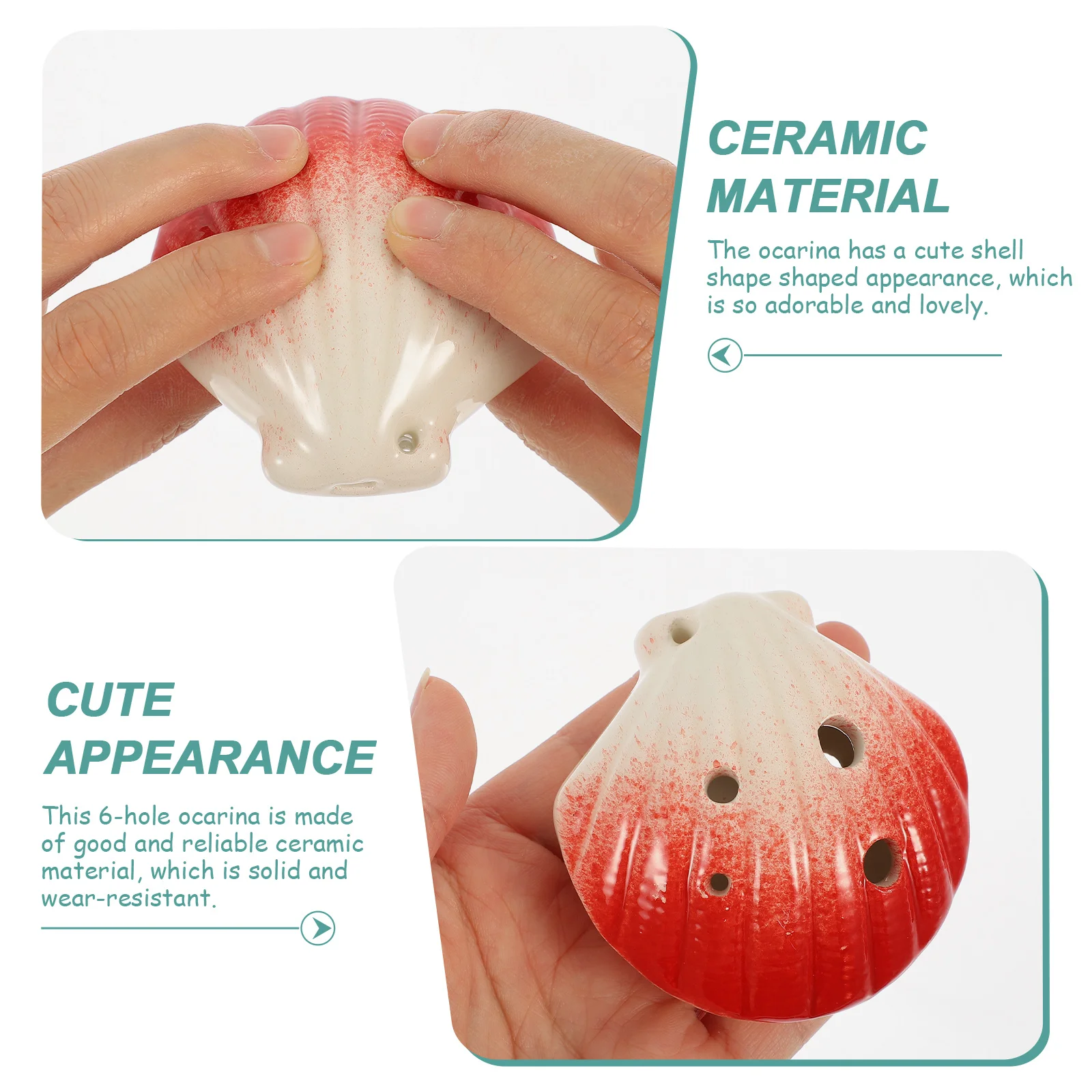 Ceramiczna okaryna z 6 otworami, instrument muzyczny do ćwiczeń, przenośny, wytrzymały, kreatywny instrument dęty dla początkujących, okaryna z 6 otworami.