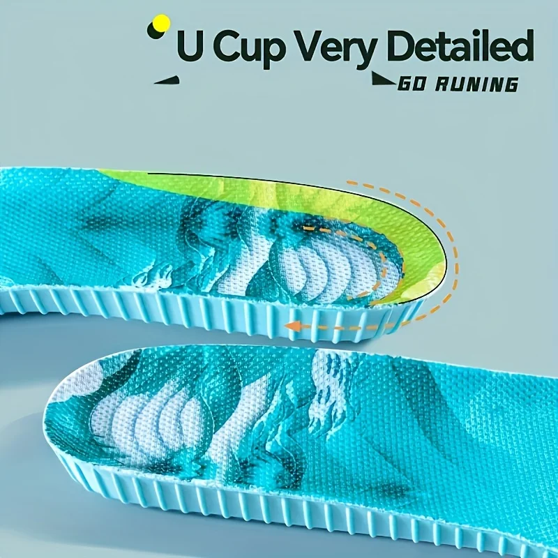 Wkładki sportowe 4D Miękkie Oddychające Dezodorujące Wysoka Elastyczność Amortyzujące Wkładki do Butów do Biegania dla Kobiet i Mężczyzn Lateksowe Wkładki Masujące