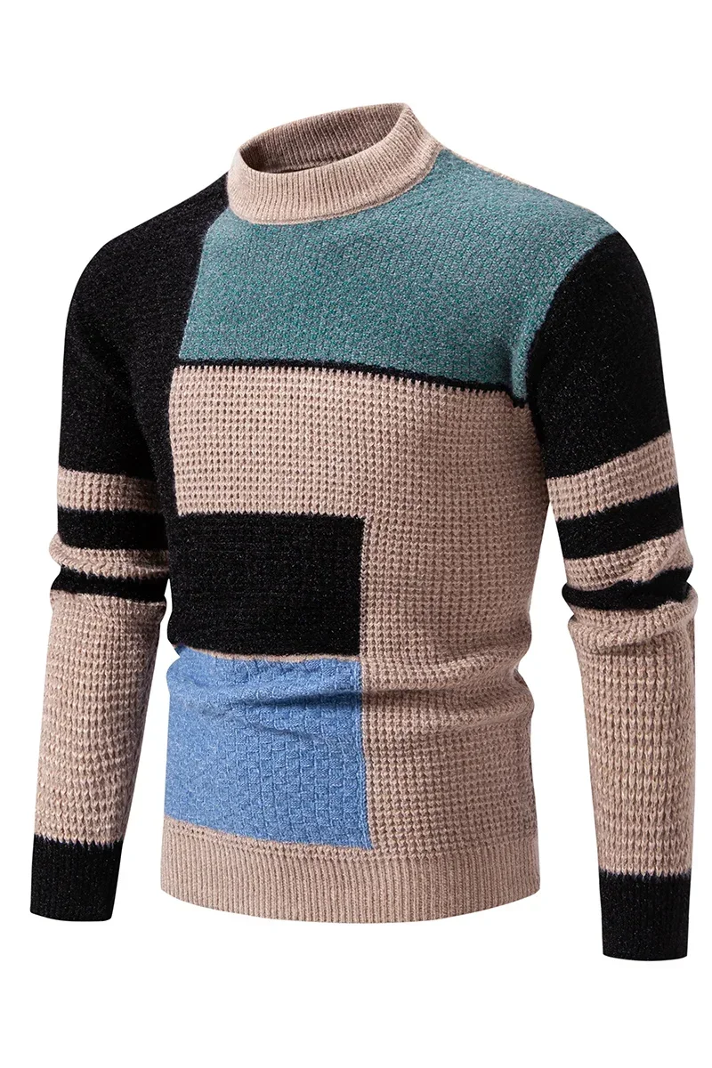 Men's New Autumn and Winter Casual Warm  Sweater Knit Multicolor Trends Tops  Man Clothes