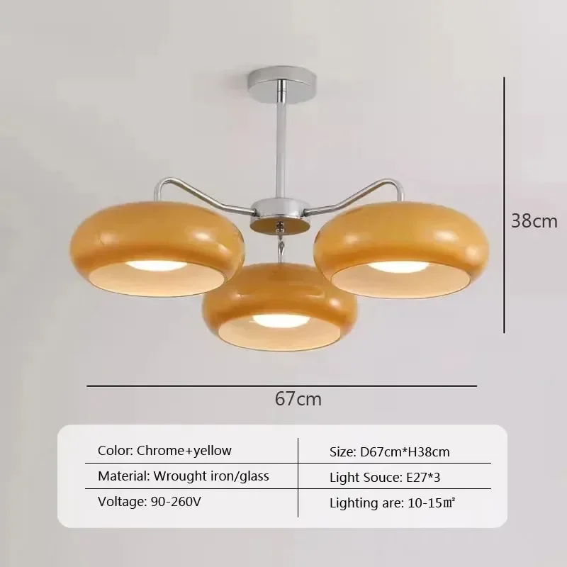 Bauhaus gele kroonluchters Mid Century messing glazen plafondlamp woonkamer slaapkamer eetkamer Franse gang balkon licht