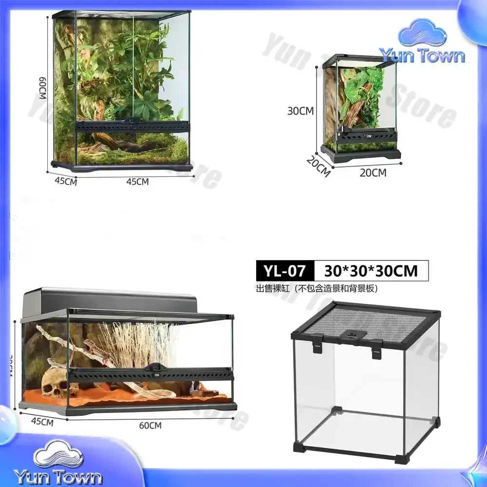 Direct Selling Glass Breeding Box Horned Frog Corn Snake Amphibious Water and Land Climbing Pet Tank