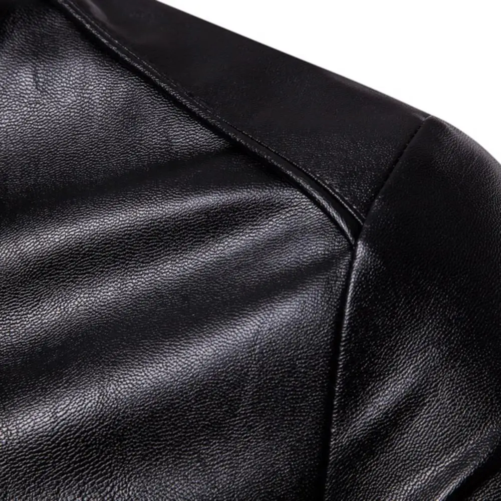 Windproof Solid Color Jacket Winter Jacket Men\'s Slim Fashion Motorcycle Winter Jackets chaqueta hombre Black Leather kurtka sko