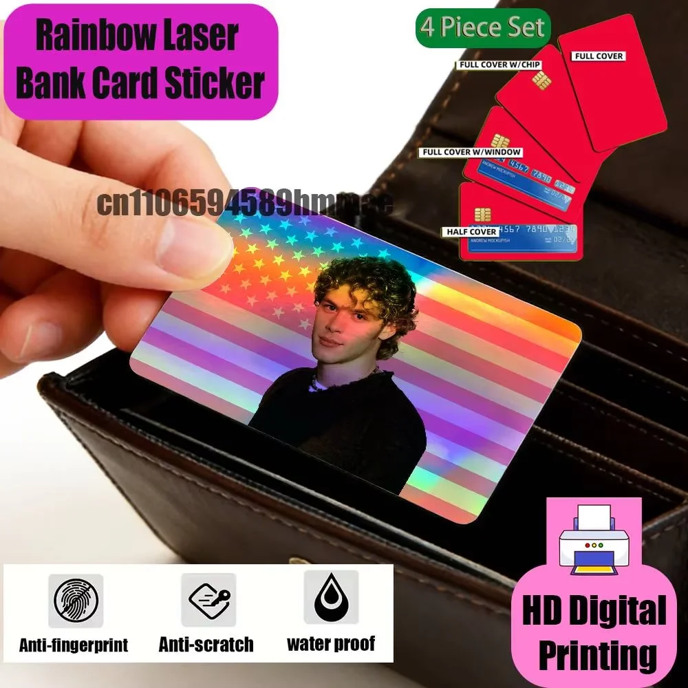 ID Access Card Cover Skin Rainbow Color Laser Stickers Film Credit Bank For Klaus Mikaelson Joseph