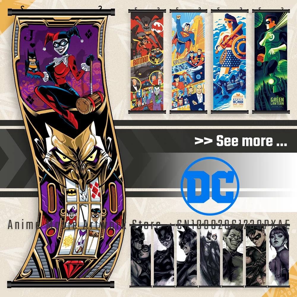 

DC Comics Justice League Batman Figures Poster Wall Art Canvas Scroll Picture Hanging Painting Print Home Decoration Living Room