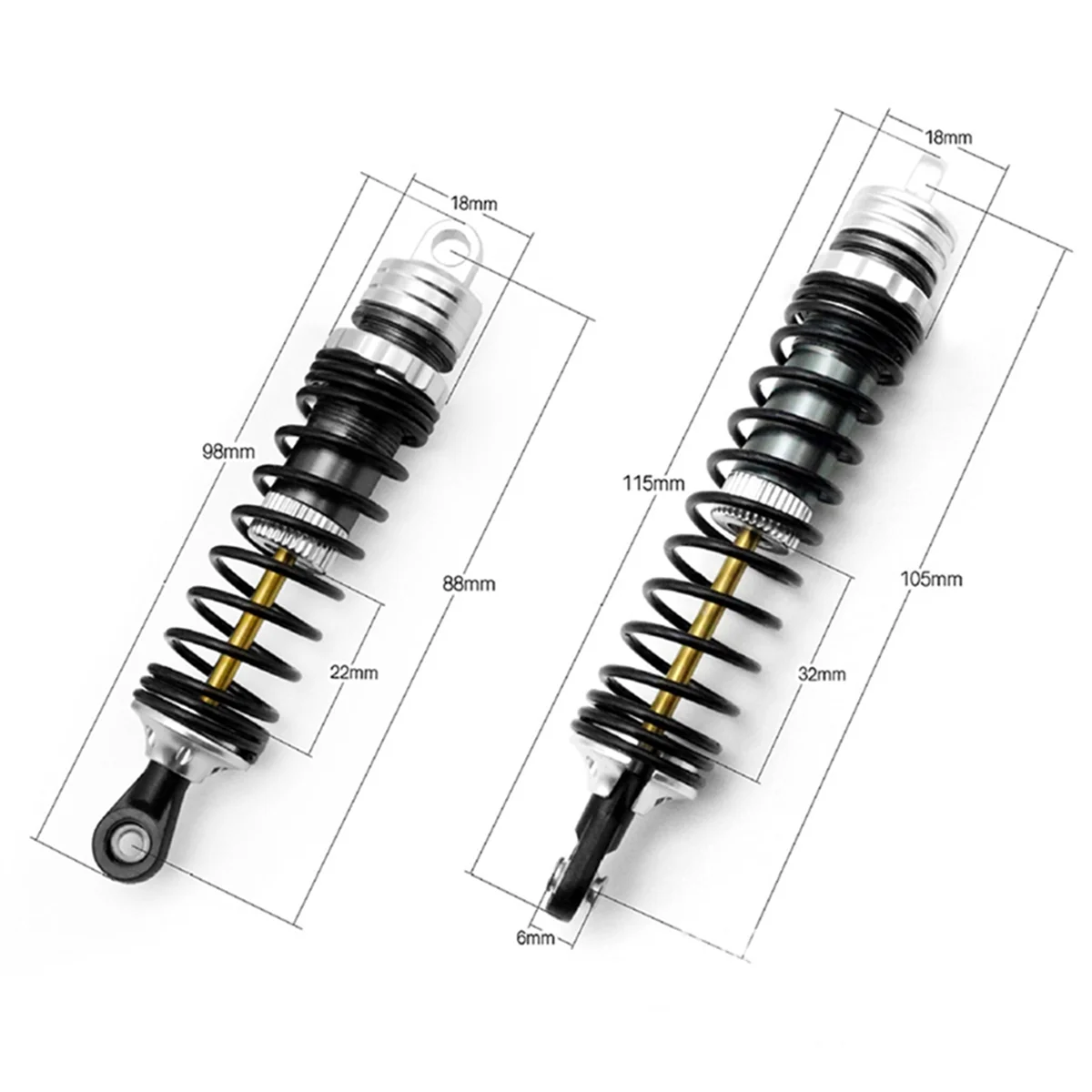 1/10 รถปีนเขา RC Coilover โช้คอัพ 85 มม.เหมาะสําหรับ TRX4 SCX10 D90 Slash