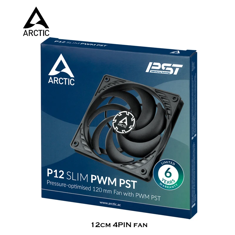 ARCTIC P12 SLIM PWM PST 12015 PC Case Fan 12cm Ultra-thin 15mm Thick CPU Cooling Fan PWM Temperature Control 120mm