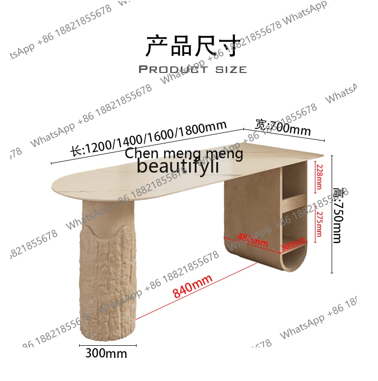 Light Luxury Kitchen Island Dining Table Integrated High-End Simple Stone Plate Dining Table Italian Light Luxury Bar Counter