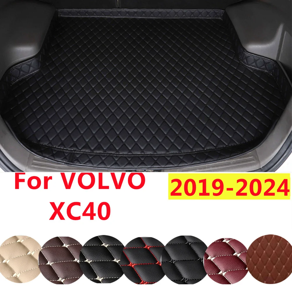 YJ-alfombrilla para maletero de coche, accesorios de cuero XPE de lado alto, personalizada, compatible con VOLVO XC40 2024 2023-2019, revestimiento de carga trasera