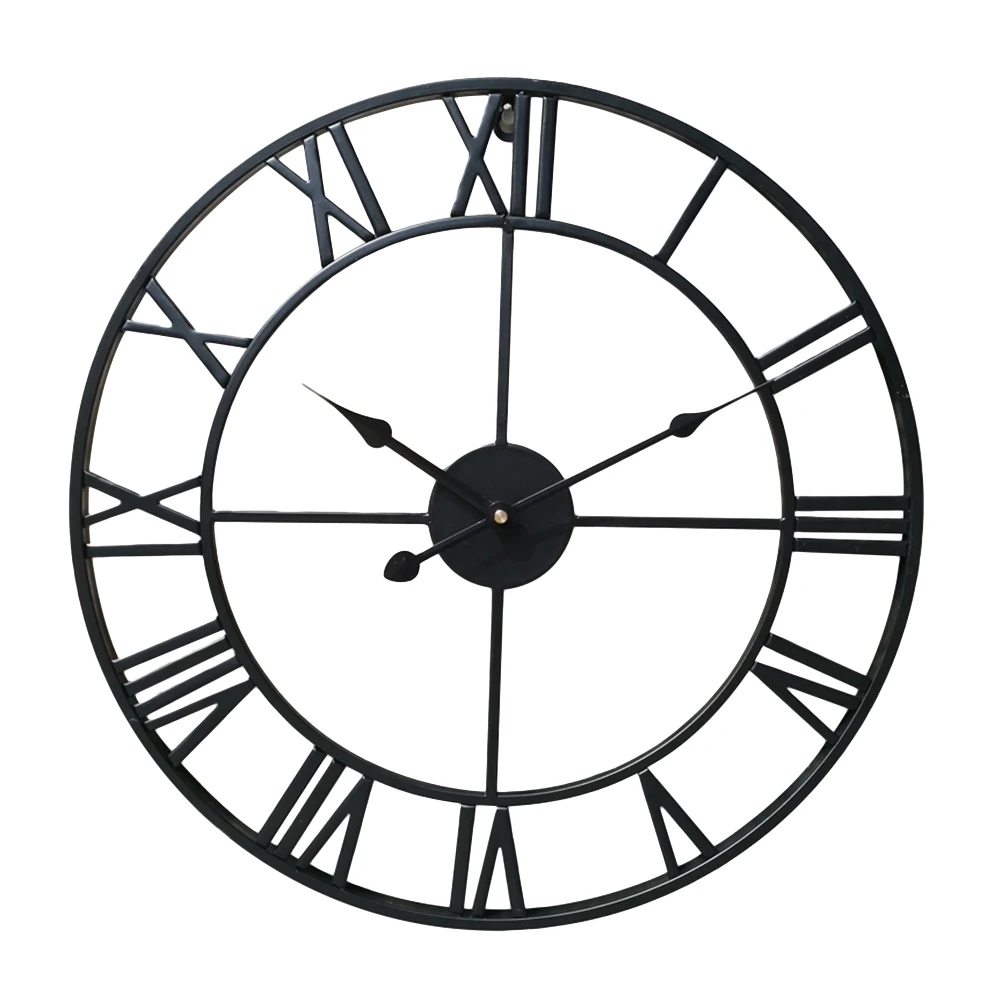 

Roman Numeral 40CM Metal Decorative Hollowed out Vintage H made 3D Clock Clock for Bedroom Living Room Office Cafe