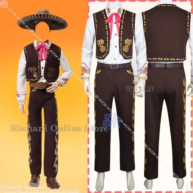 

Halloween Dress up Anime 2025 Party Event Traditional Costumes Cosplay Dead Marigold Flower Pattern Retro Denim disfraz adulto