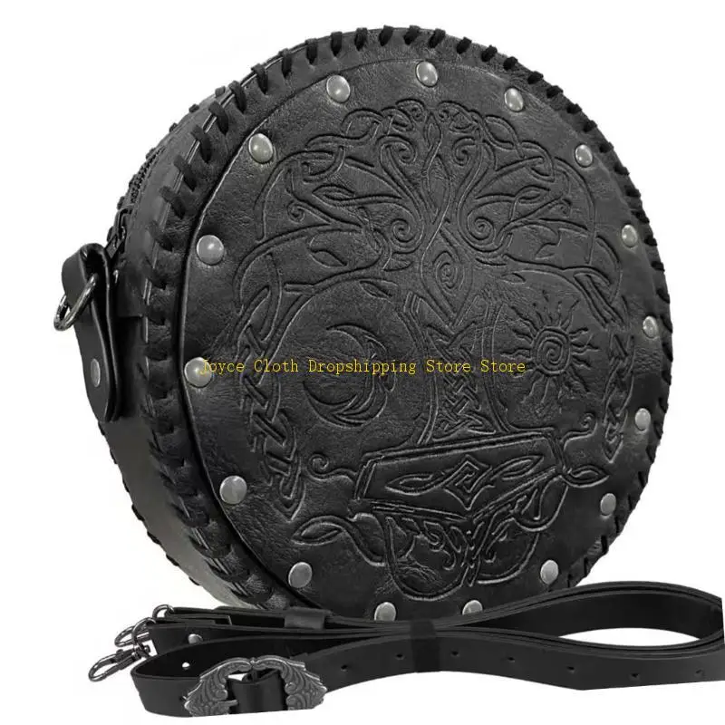 

Medieval Waist Bag With Leather Belt Vintage Embossed Leather Waist Bag Side Pouches With Leather Belt For Women Cosplay 10CD