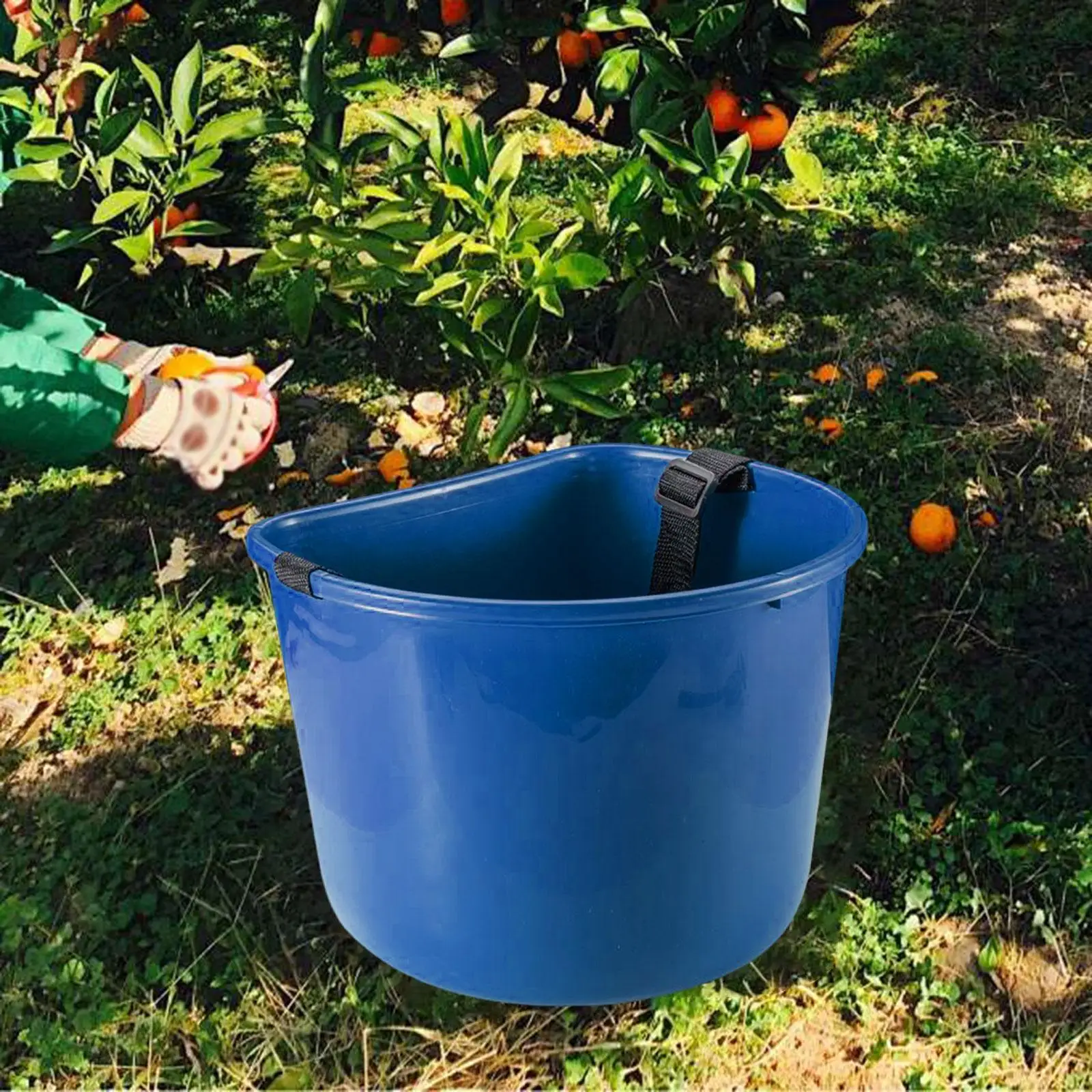 

Корзина для сбора ягод, универсальный портативный контейнер для хранения с регулируемым плечевым ремнем для парка, фермы, сада, газона на заднем дворе