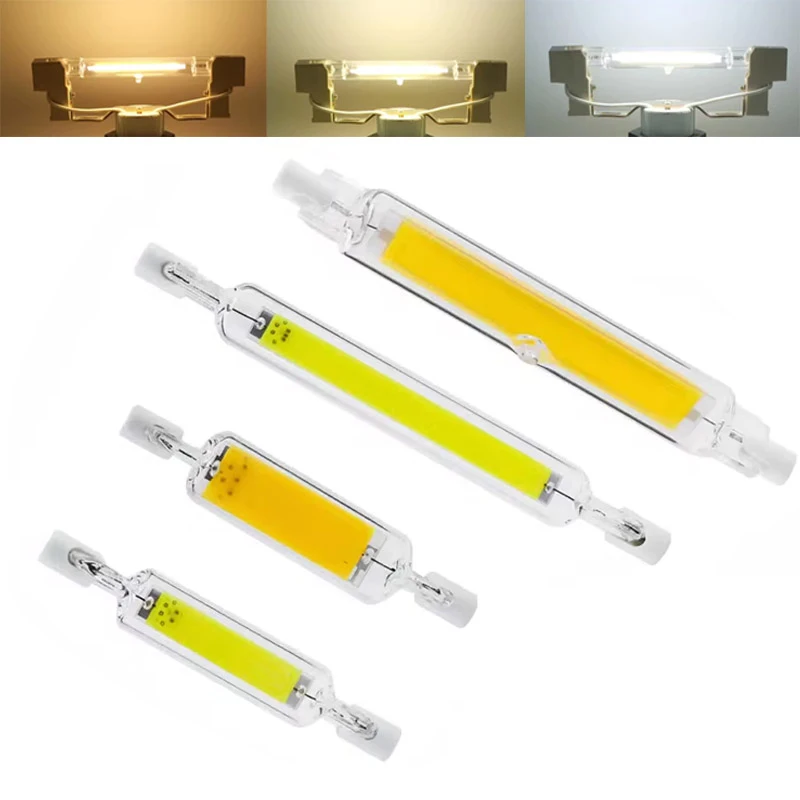 Kısılabilir R7S Led Ampuller 120V 5W Mini Pin Cob Ampul 78Mm Tüp Parlak 20W 220V 10W Sıcak Beyaz Cam Aydınlatma Spot Lamba Tavan