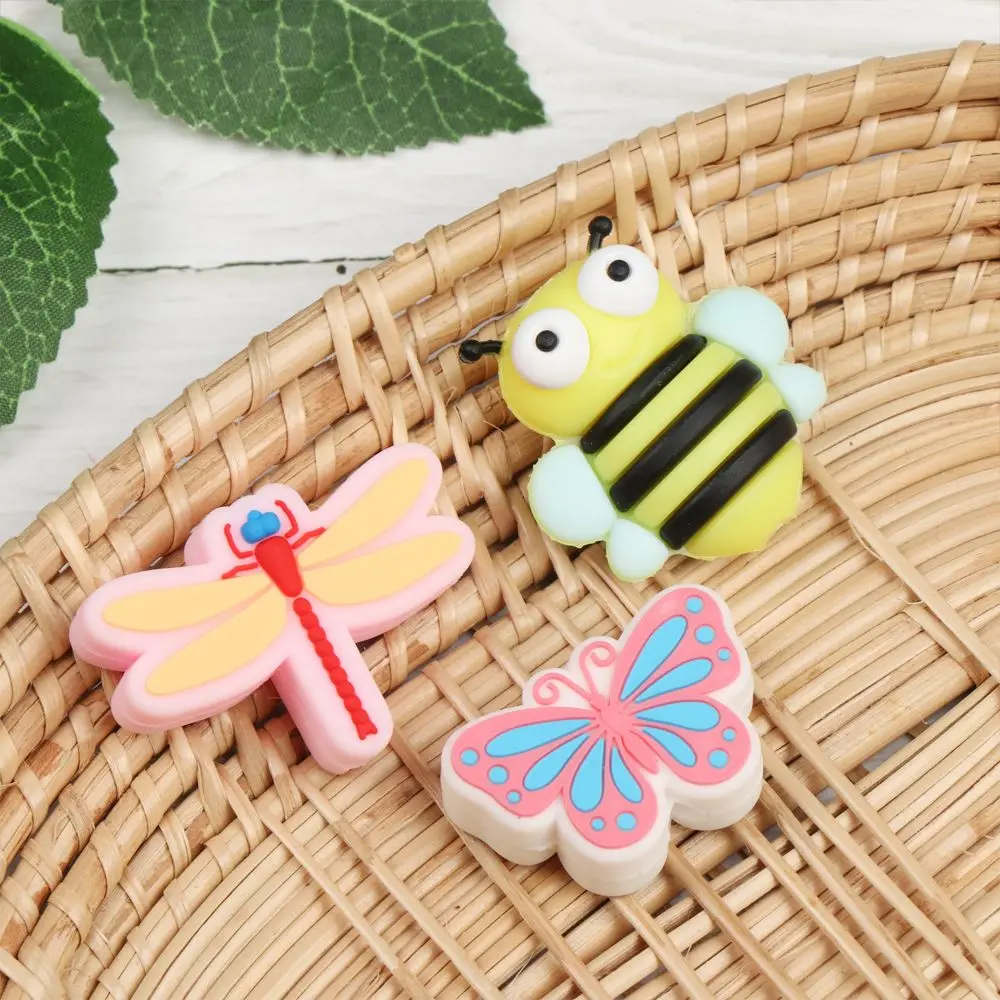 Cute Cartoon USB Charger Insect Shape Wire Cord Protector Silicone Case Cable Protectors Data Line Cover