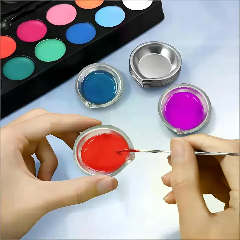 Stainless Steel Painting Color Bowls Oil Paint Trays Paint Color Mixing Cups Color Mixer Children DIY Painting Tools