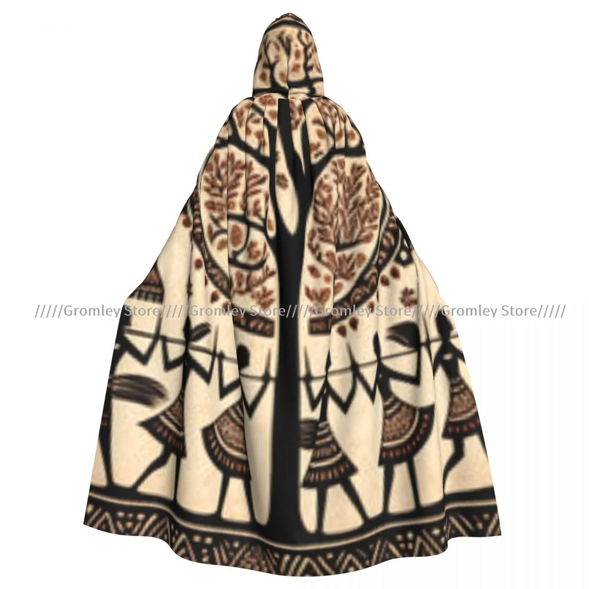 Unisex Halloween Cloak Indigenous People Worshiping The Tree Of Life Cape Hooded Medieval Costume Witch Wicca Vampire