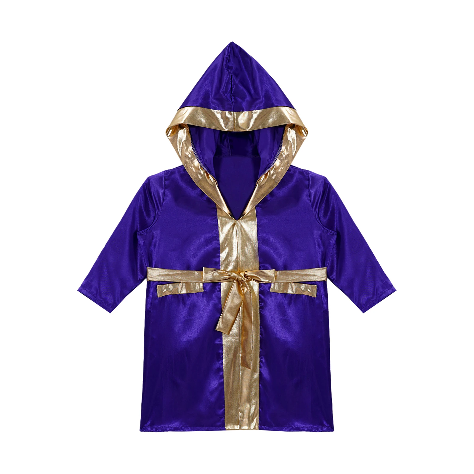 Boxing Robe for Children Hooded Cape with Belt Cloaked Breeches Type Jacket for Halloween Cosplay Costume Themed Party Show