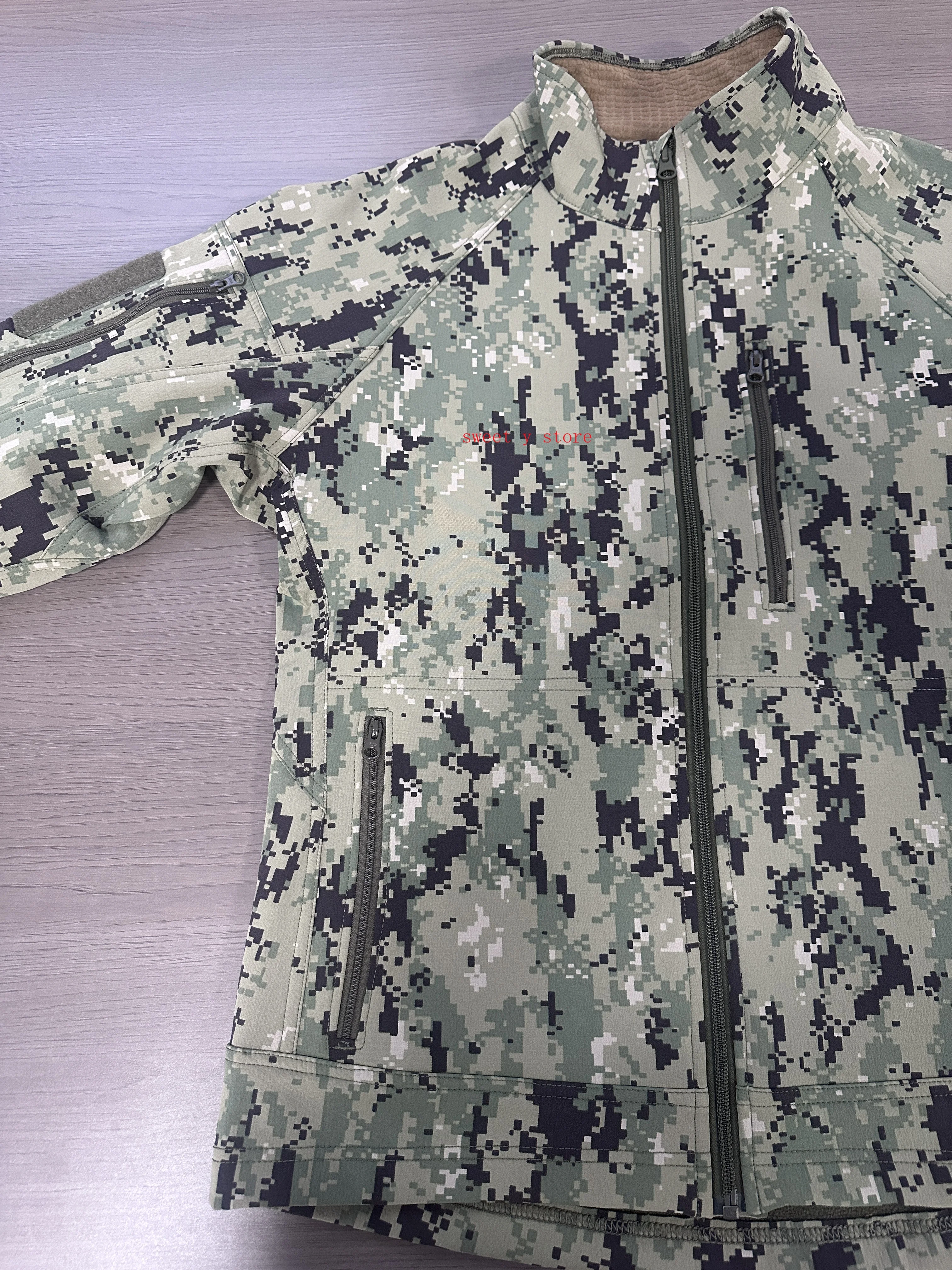 Tactical mid-level soft shell composite velvet fabric orange peel assault suit AOR2 camouflage