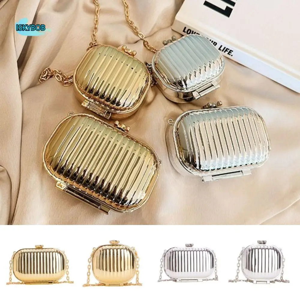 

Cute Mini Single Shoulder Bag Golden Silver Purse Lipstick Storage Bag Korean Style Handbag Crossbody Bag Travel