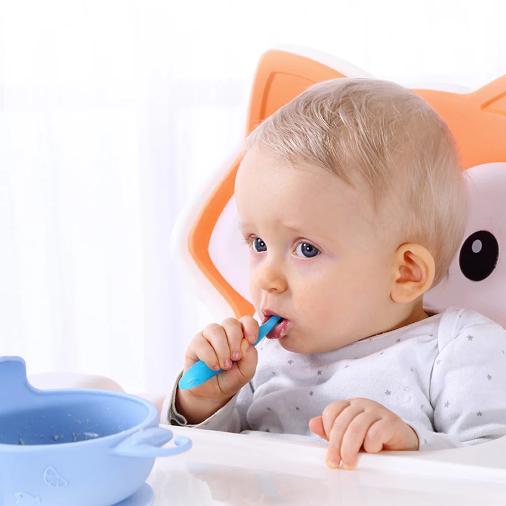 

2 шт., набор необходимых детских ложек, безопасная, нетоксичная, прочная посуда для кормления малышей, компактная дорожная ложка для малышей