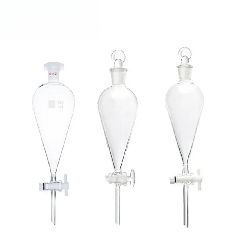 Multi Size Pear Threaded Funnel Oil Purification Separator Chemical Lab Glass Separation Equipment