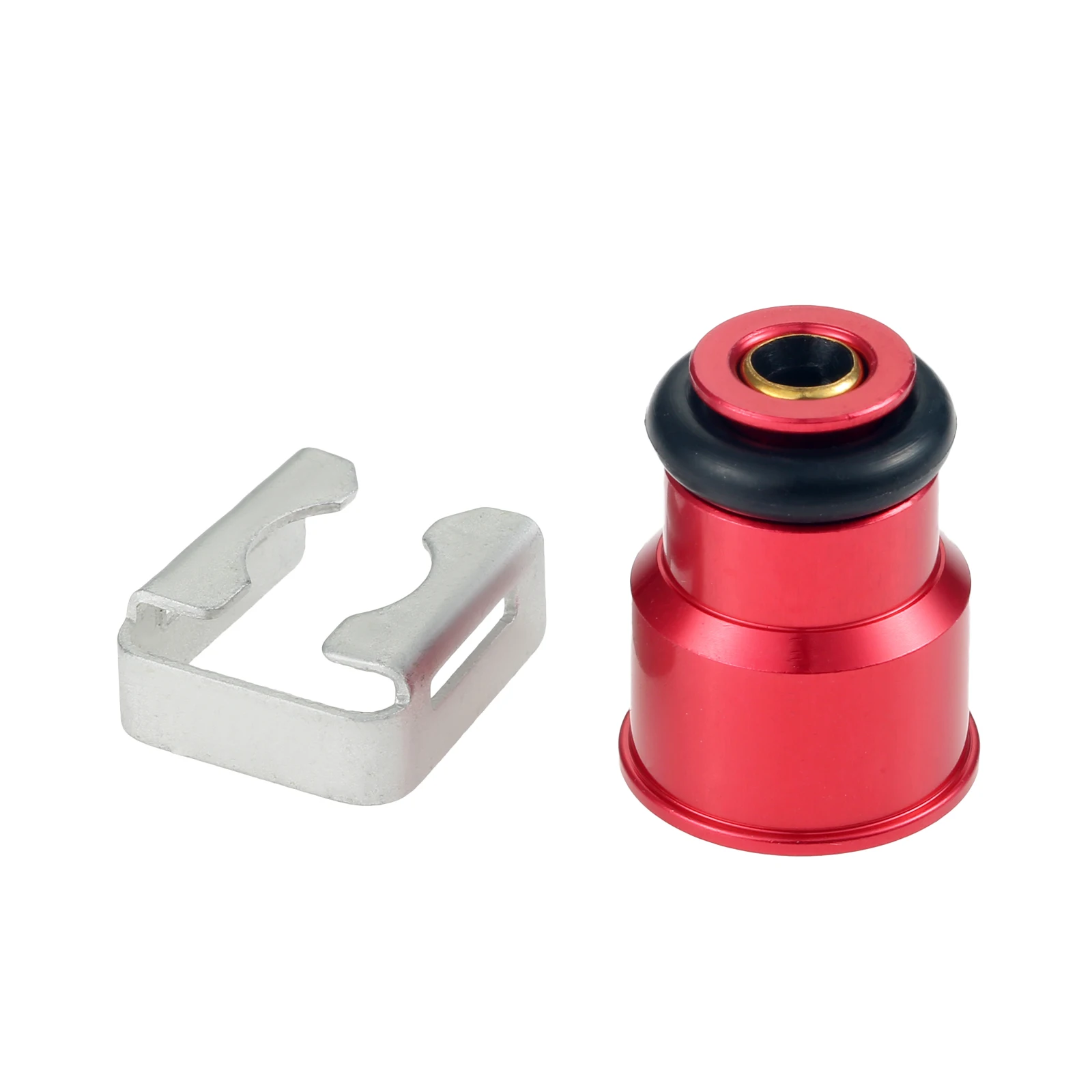 

Red Car Fuel Injector 210lb 2200cc Adapter Hats with Filters Short NGI-2 -bigger than 11mm EV14 48mm