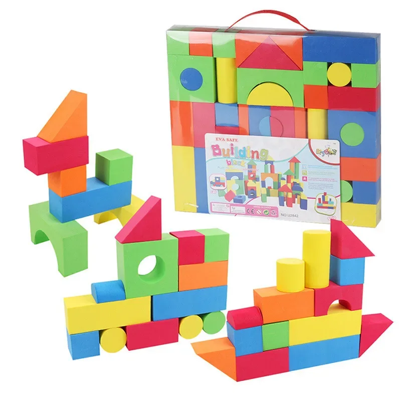 46Pcs/Set Large Safe Building Blocks Big Foam Blocks Colorful Construction Toys Kids Learning Educational Toy for Children Gifts