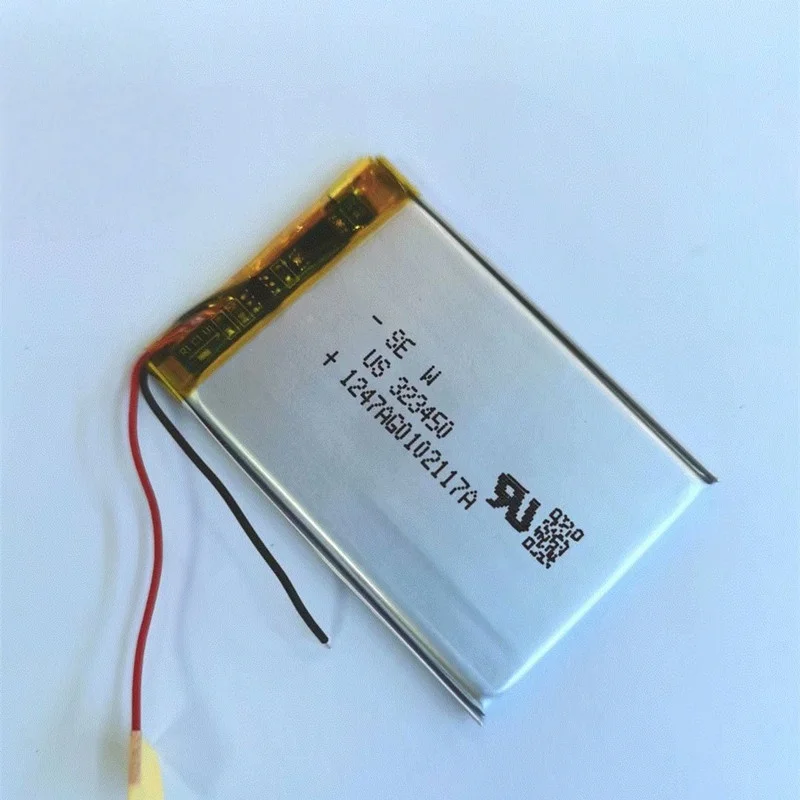 323450 Polymer Lithium Battery 500mAh 3.7V for Smart Wearables Medical Products and Card Readers