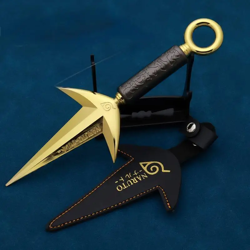 23CM Naruto Kunai Anime Figures Original Metal Model 1:1 Collection Ornaments Shuriken Birthday Gifts