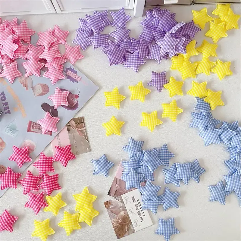40/80 plaid cotton five-pointed star-filled cotton multi-color colorful mobile phone case clothing scarf gloves homemade DIY fab